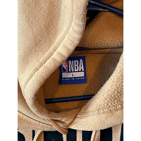 NBA Beige/Rust Hoodie Black Mens L - Picture 3 of 3